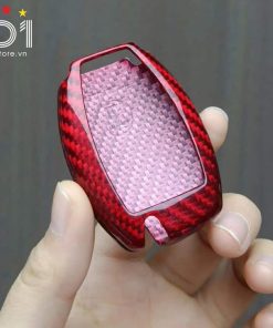 bao chìa khóa carbon mercedes benz old style đỏ